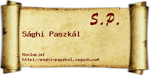 Sághi Paszkál névjegykártya